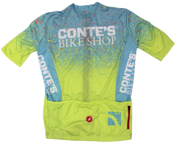 Conte's Bike Shop Women's Strada Jersey Color: Green Splatter