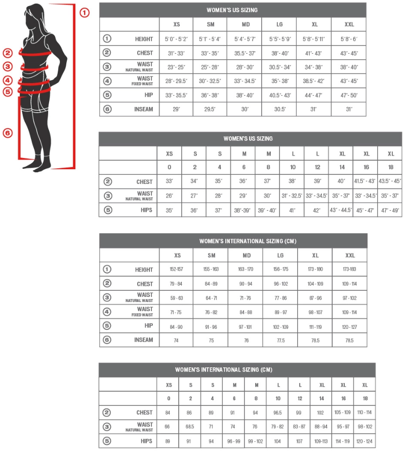 Specialized women's clothing sizing chart Specialized women's clothing sizing chart